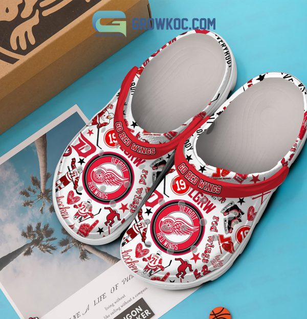 Detroit Red Wings Go Red Wings Clogs Crocs