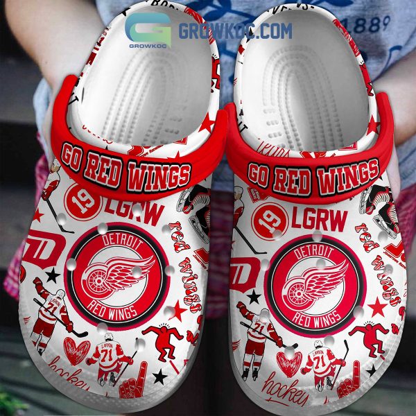 Detroit Red Wings Go Red Wings Clogs Crocs