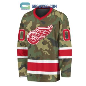 Detroit Red Wings Special Camo Veteran Design Personalized Hockey Jersey