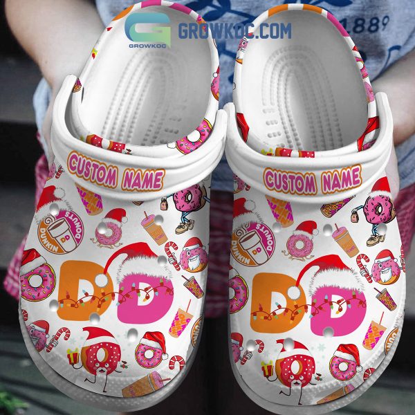 Donuts Dunkin Christmas Personalized Clogs Crocs