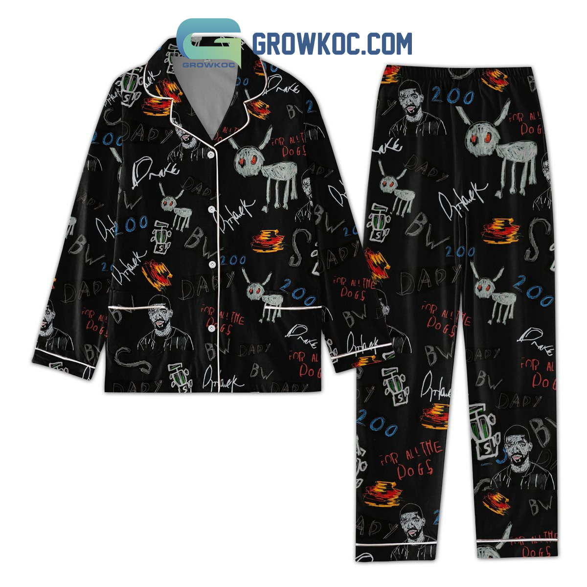 Drake For All The Dogs Pajamas Set Growkoc