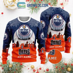 Edmonton Oilers NHL Merry Christmas Personalized Ugly Sweater