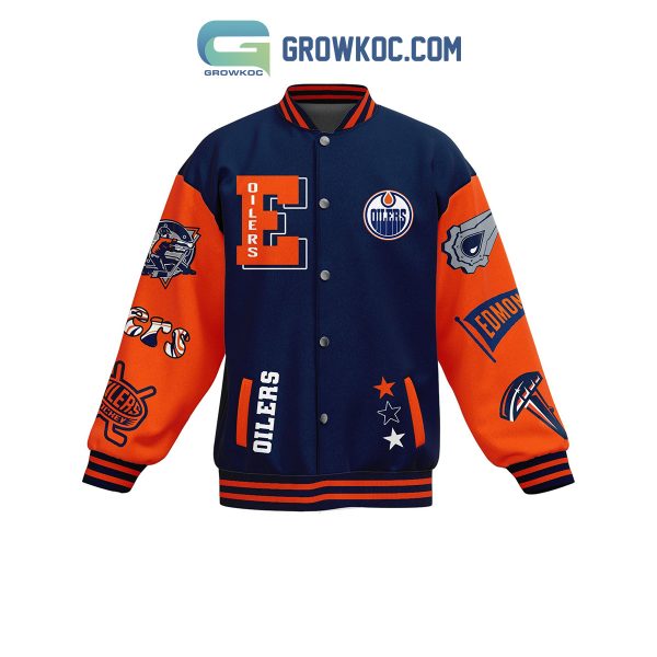 Edmonton Oilers Orange Crush Baseball Jacket