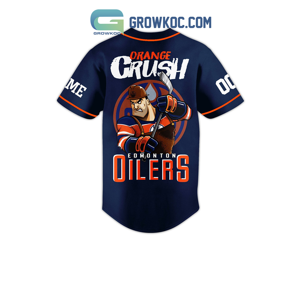 NHL Edmonton Oilers Baseball Orange Customized Jersey