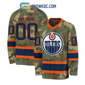 Edmonton Oilers Special Camo Veteran Design Personalized Hockey Jersey