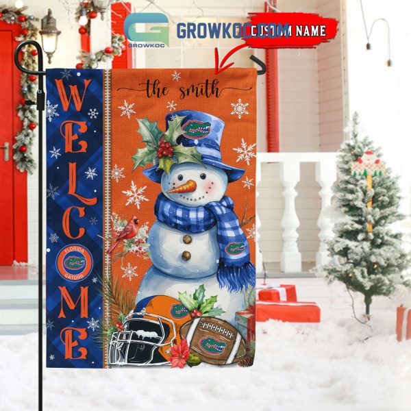 Florida Gators Football Snowman Welcome Christmas House Garden Flag