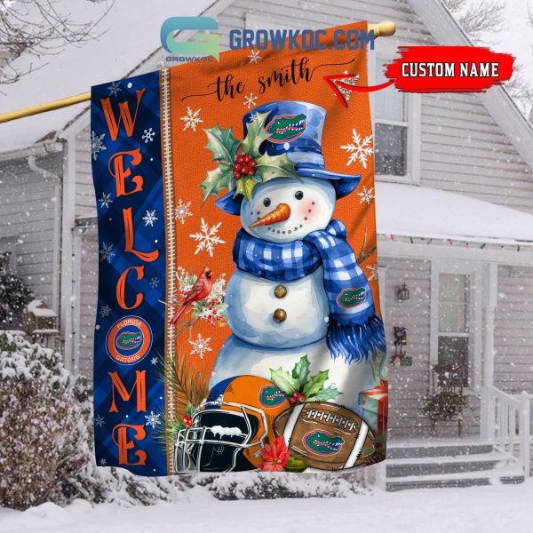 Florida Gators Football Snowman Welcome Christmas House Garden Flag