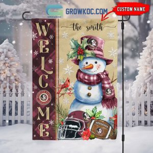 Florida State Seminoles Football Snowman Welcome Christmas House Garden Flag