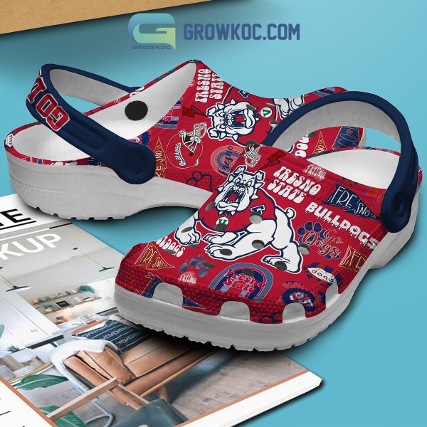 Fresno State Bulldogs Go Dogs Forever Love Red Design Clogs Crocs