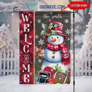 Georgia Bulldogs Football Snowman Welcome Christmas House Garden Flag