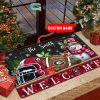 Indiana Hoosiers Snowman Welcome Christmas Football Personalized Doormat