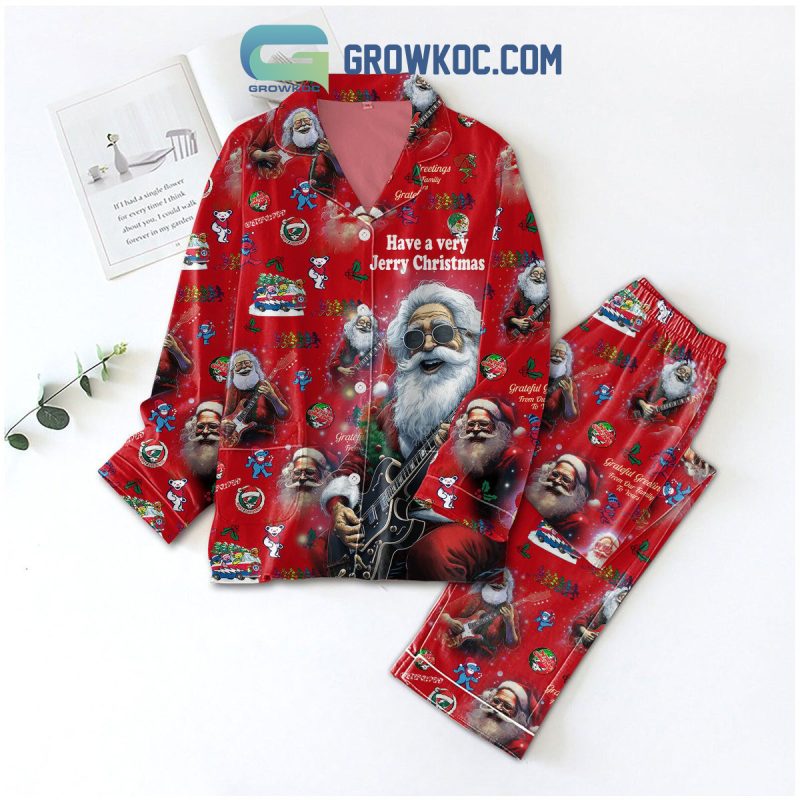 Grateful Dead Have A Very Jerry Christmas Pajamas Set Growkoc