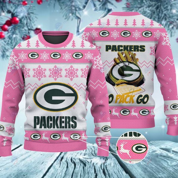 Green Bay Packers Go Pack Go Christmas Ugly Sweater