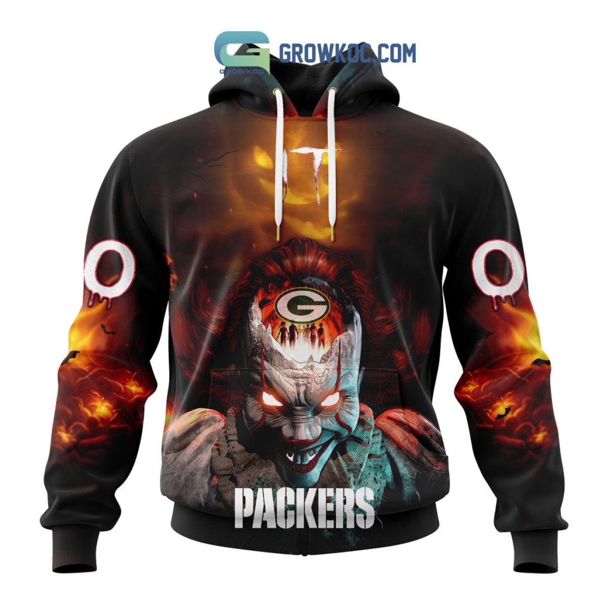 Chicago Bears hoodie 3D orange Skull 