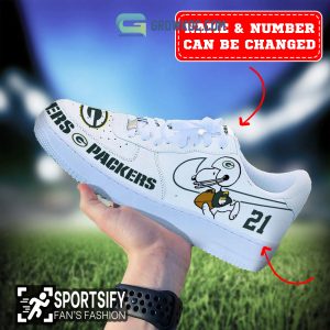 Green Bay Packers NFL Snoopy Personalized Air Force 1 Low Top Shoes