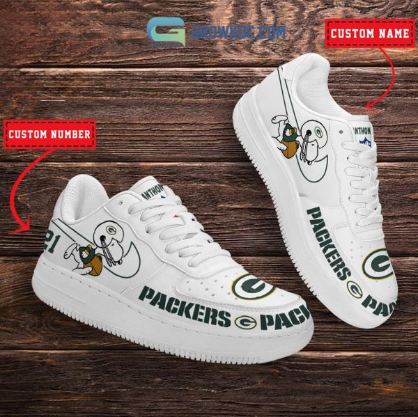 Green Bay Packers NFL Snoopy Personalized Air Force 1 Low Top Shoes