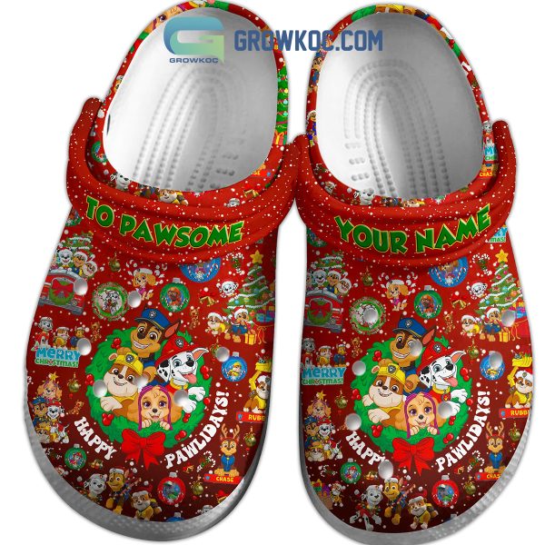 Happy Pawlidays Merry Christmas Personalized Clogs Crocs