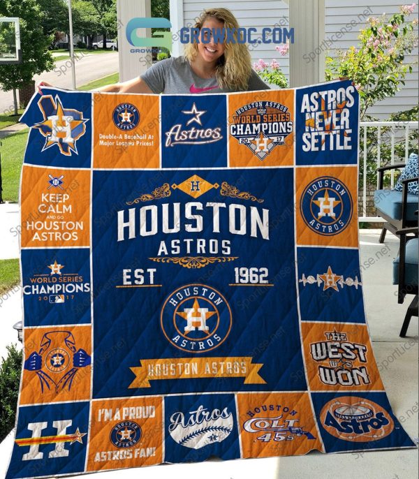 Houston Astros EST 1962 I’m A Proud Astros Fan Fleece Blanket Quilt