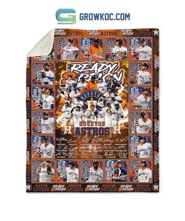 Houston Astros Ready 2 Reign Fleece Blanket Quilt