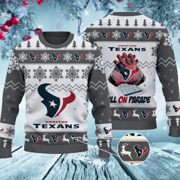 Houston Texans Bulls On Parade Christmas Ugly Sweater