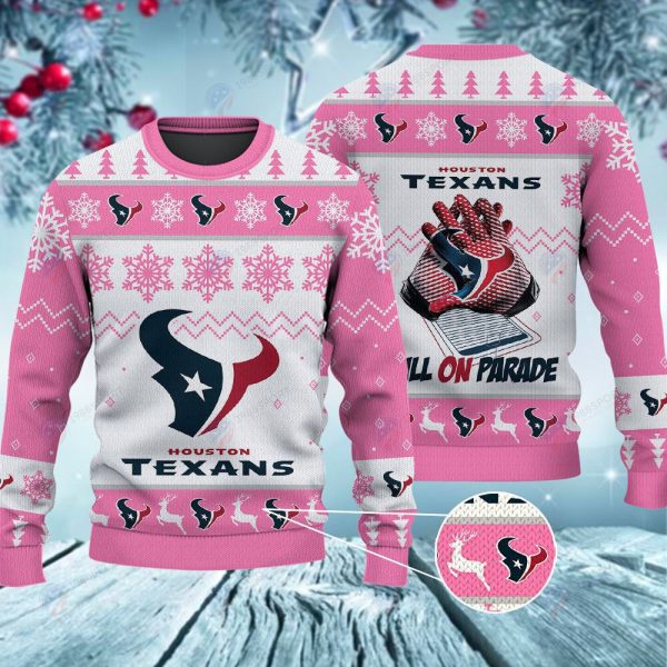 Houston Texans Bulls On Parade Christmas Ugly Sweater