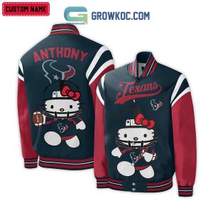 Houston Texans NFL Hello Kitty Personalized Baseball Jacket