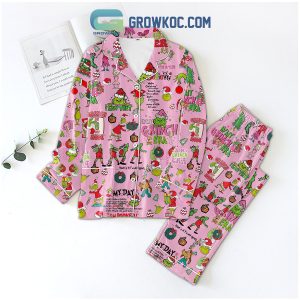 Grinch Mode On Merry Stitchmas Pajamas Set