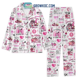 In October We Wear Pink Snoopy Breast Cancer Pajamas Set