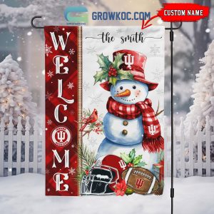 Indiana Hoosiers Football Snowman Welcome Christmas House Garden Flag