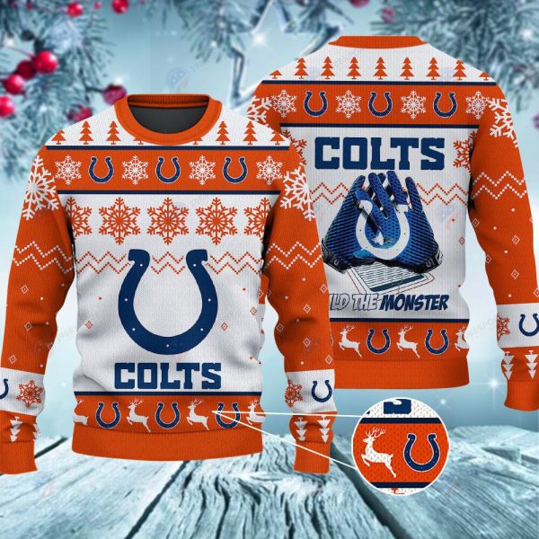 Indianapolis Colts Build The Monster Christmas Ugly Sweater