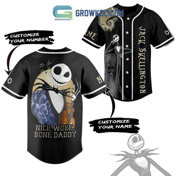 Jack Skellington Nice Work Bone Daddy Personalized Baseball Jersey