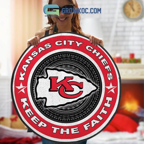 Kansas City Chiefs Keep The Faith Round Rug Carpet