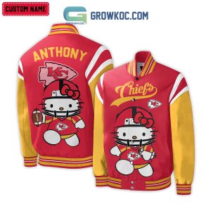Kansas City Chiefs NFL Hello Kitty Personalized Baseball Jacket