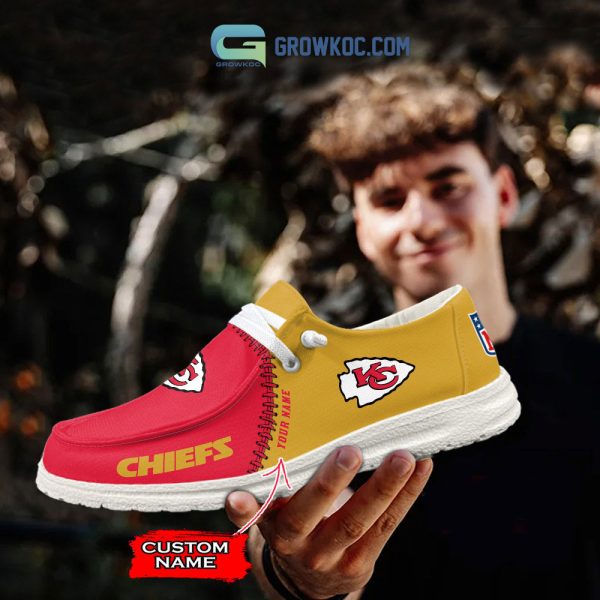 Kansas City Chiefs Personalized Hey Dude Shoes