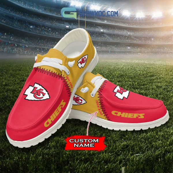 Kansas City Chiefs Personalized Hey Dude Shoes