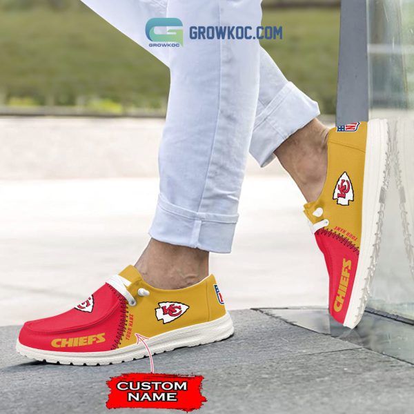 Kansas City Chiefs Personalized Hey Dude Shoes