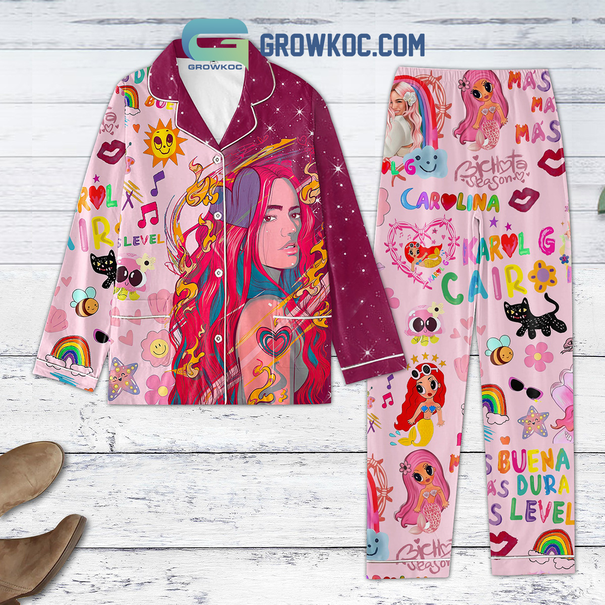Mean Girls Wednesdays We Wear Pink Burn Book Pajamas Set - Growkoc