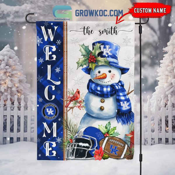 Kentucky Wildcats Football Snowman Welcome Christmas House Garden Flag