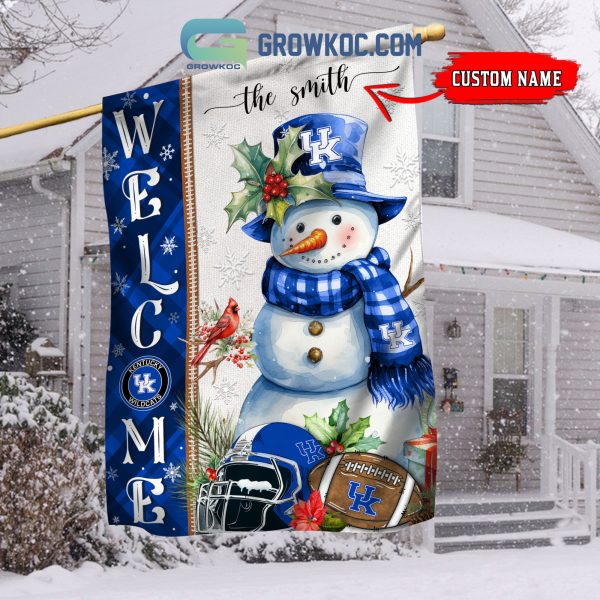 Kentucky Wildcats Football Snowman Welcome Christmas House Garden Flag