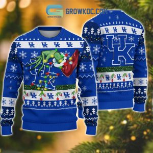 Kentucky Wildcats Grinch Football Welcome Christmas Personalized Decor Door Cover
