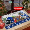 LSU Tigers Snowman Welcome Christmas Football Personalized Doormat