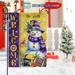 LSU Tigers Football Snowman Welcome Christmas House Garden Flag