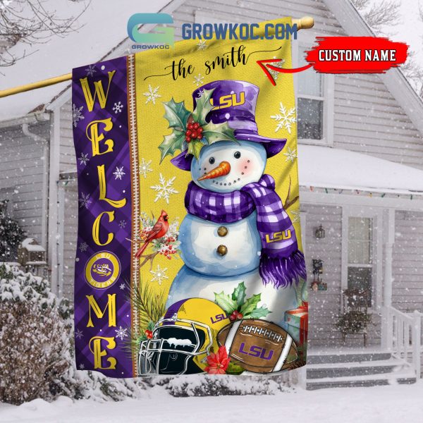 LSU Tigers Football Snowman Welcome Christmas House Garden Flag