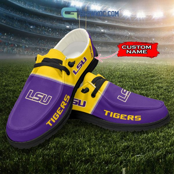 LSU Tigers Personalized Hey Dude Shoes