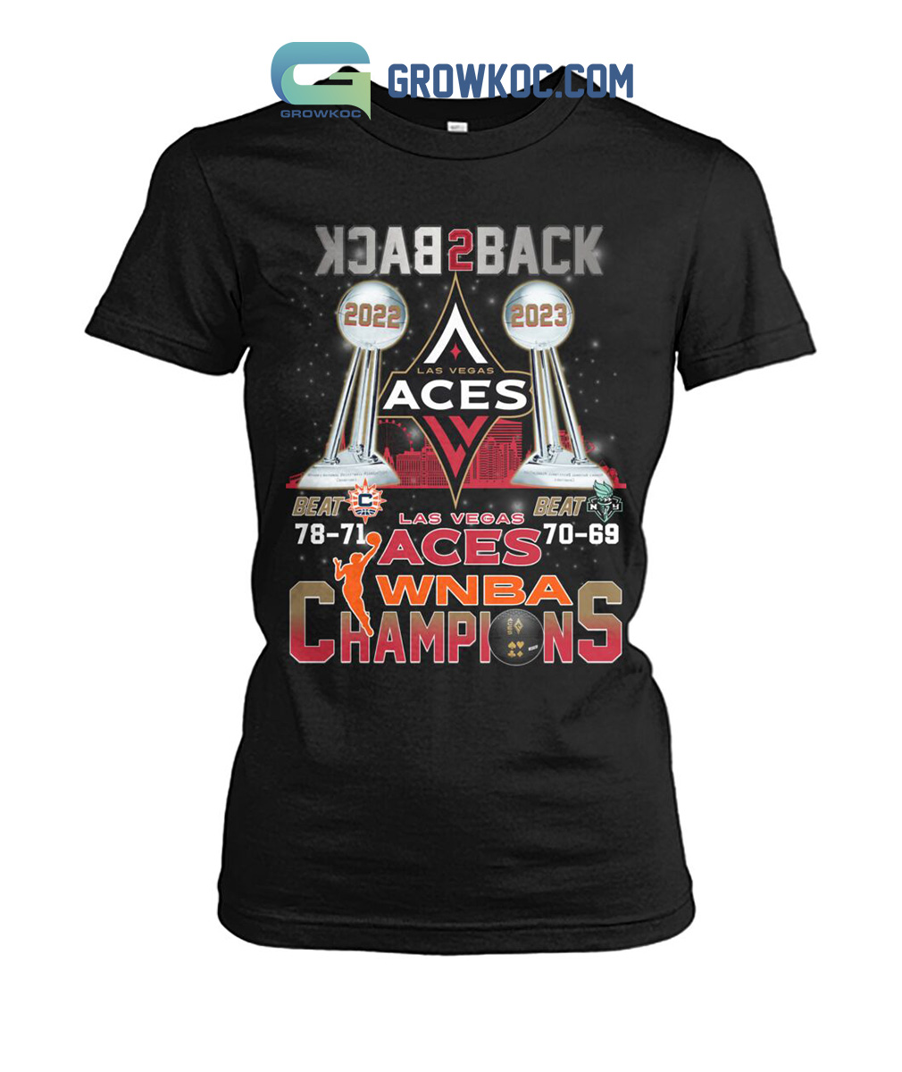 Las Vegas Aces WNBA Champions Back 2 Back 2022 2023 T Shirt - Growkoc