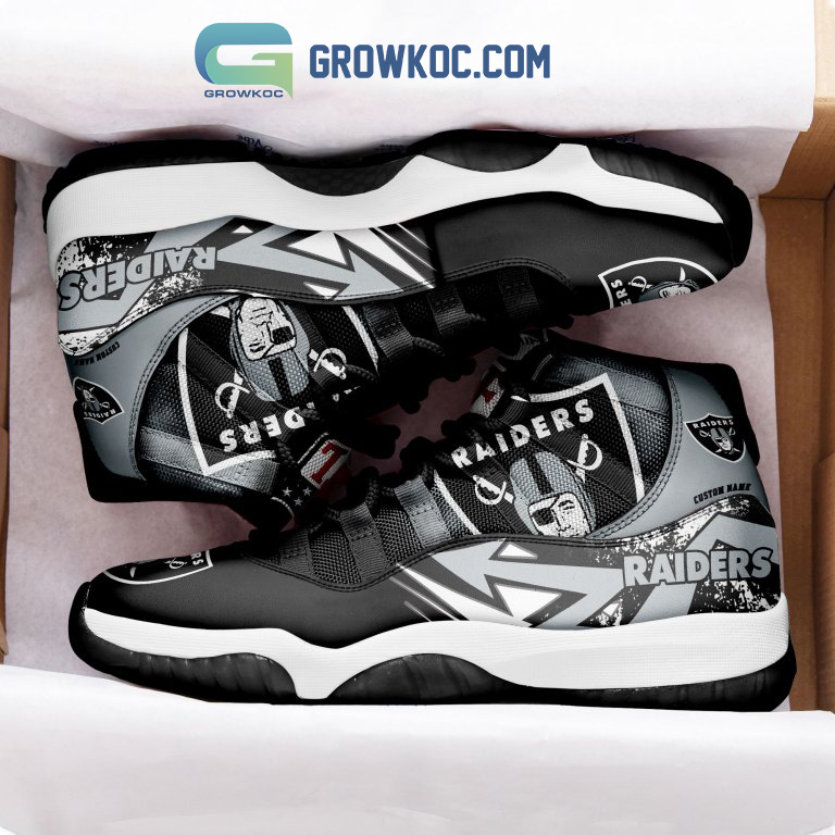 Las Vegas Raiders NFL Custom Name Air Jordan 11 Sneakers Shoes For Fans