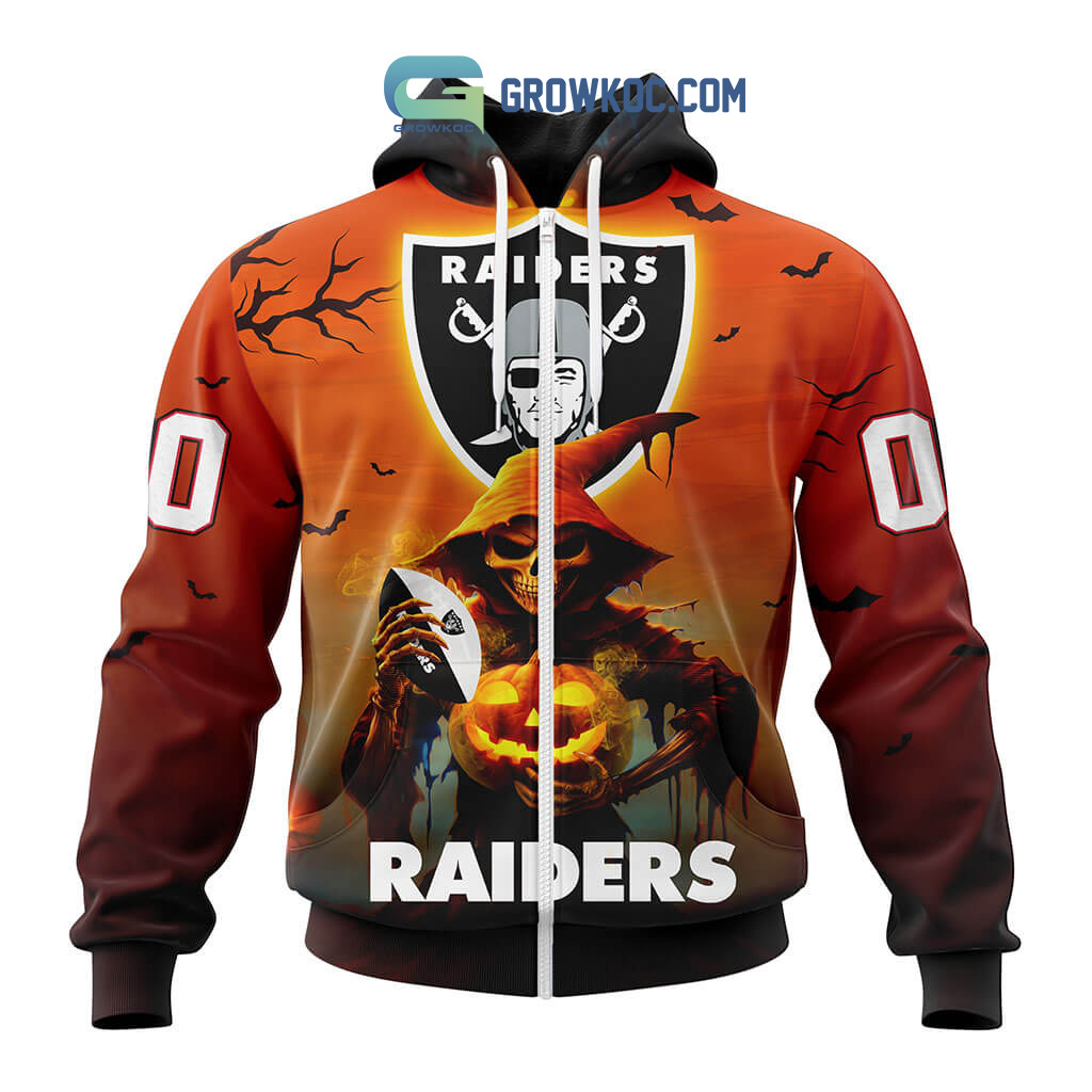Custom Las Vegas Raiders Men's Name & Number Logo Long Sleeve T