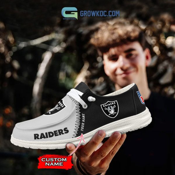 Las Vegas Raiders Personalized Hey Dude Shoes