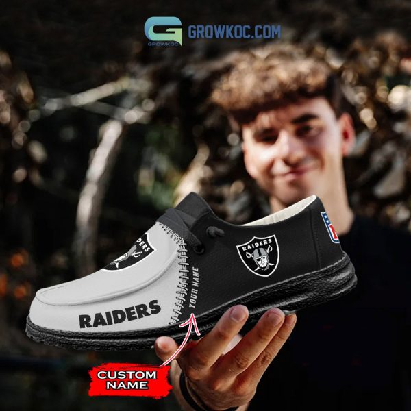 Las Vegas Raiders Personalized Hey Dude Shoes