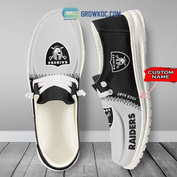 Las Vegas Raiders Personalized Hey Dude Shoes